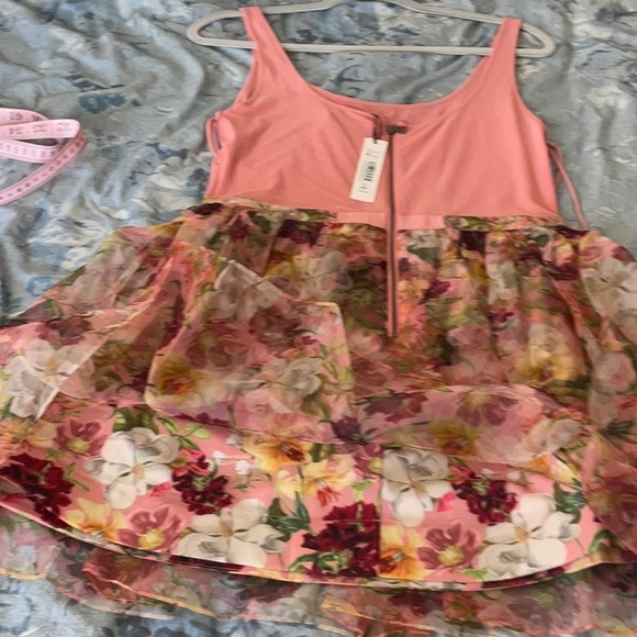 ALICE +OLIVIA CHARA MIXED MEDIA STRECH MESH PANELED SIZE 10 color floral - Picture 8 of 12